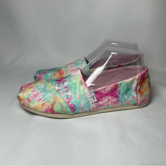 Toms woman's size 8 Shoes Multicolor  Tye dye canvas Flats Slip On Classic - Picture 5 of 10